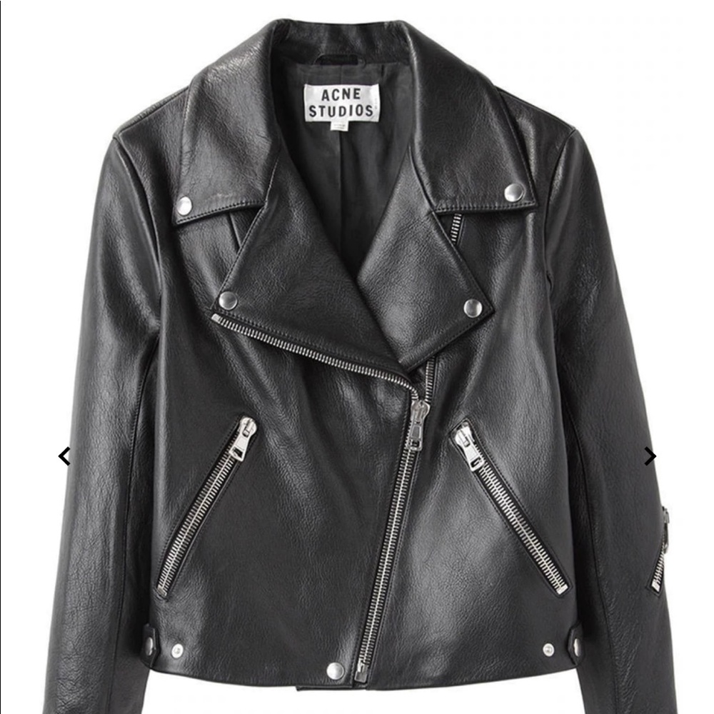 Acne Studios Black Leather Rita Jacket size 34 - Picture 2 of 15